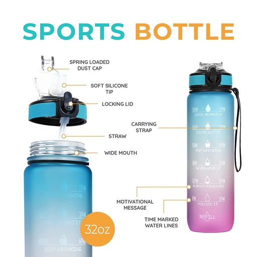 [01-0SET-2001 BLK/YEL] Water Bottle